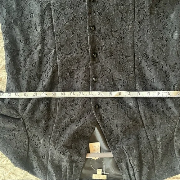 Talbots Black Lace Overlay Black Blazer Suit Jacket Women’s Size 14 - Picture 13 of 16
